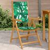 Vidaxl Garden Chairs, 2 Pcs, Leaf Pattern, Acacia Wood and Fabric