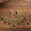 Rhinestone Inlaid Necklace Earrings Set Water Drop Pendant Women Jewelry Set  Bridal