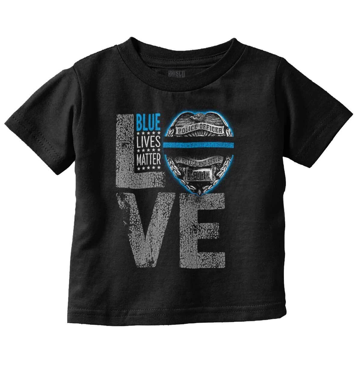 Police Officer Blue Lives Matter Protest Cop Toddler Boy Girl Youth T Shirt Tee M