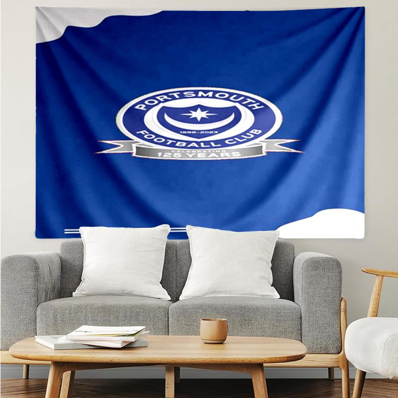 Ports-mouth Fc Anniversary Printed Printed Tapestry, for Bedroom,Livingroom, dormitory, Large Wall Decor, Fabric Decor Fan Birthday Gifts