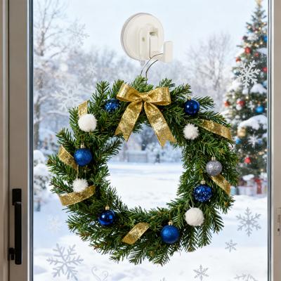 Gancho de Ventosa Instalación sin Taladro Perchero Colgador de Corona para Puerta Delantera Gancho de Baño para Toalla de Ducha Guirnalda de Navidad Acción de Gracias