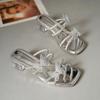 French thick-heeled sandals women's summer skirt 2025 new bow rhinestone high heels casual open-toed slippers