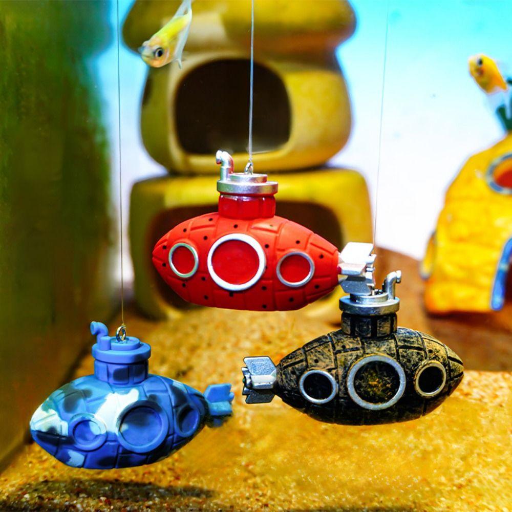 

4pcs/set Decorative Aquarium Submarine Ornaments Cartoon Submarine Floating Diver Aquarium Decor 4pcs/set