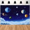 2D Flat Banner, 1 Piece - Space Universe Party Banner - Removable and Reusable Celestial Theme Decoration