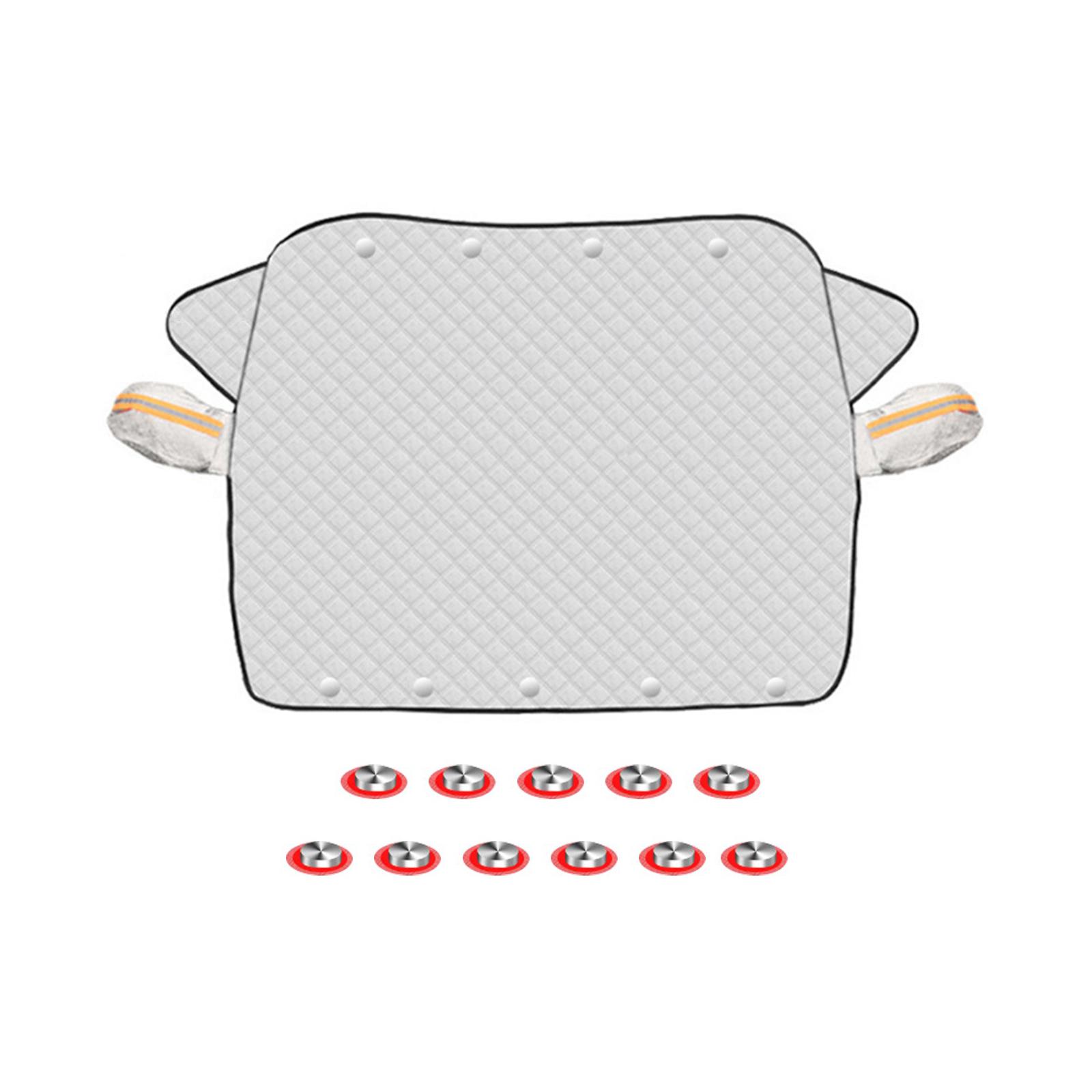 

Чехол для лобового стекла автомобиля от снега, водонепроницаемый, против замерзания, защита от замерзания автомобиля, зимнее внешнее покрытие для автомобилей с магнитным краем серебряный