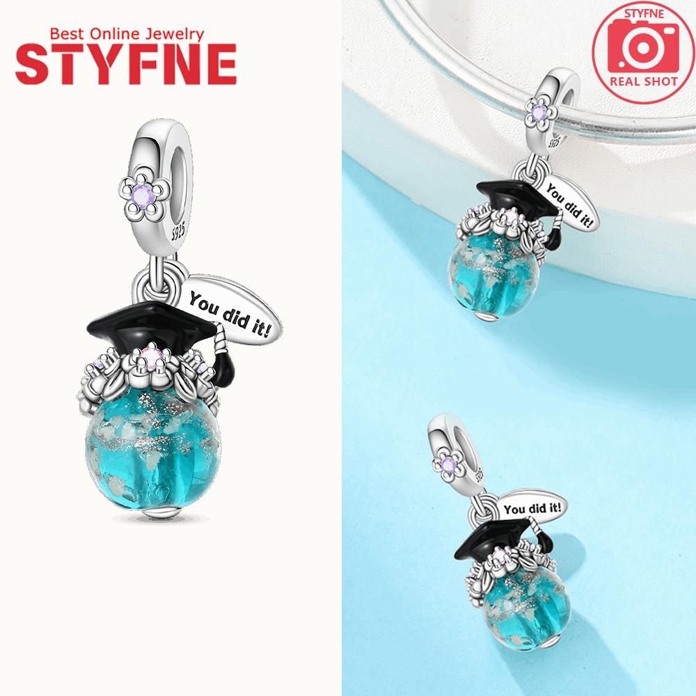 

Silver 925 Colored Zircon Heart-shaped Pendant Beads Charm Fit Bracelet Jewelry Making Fine Gift for Women
