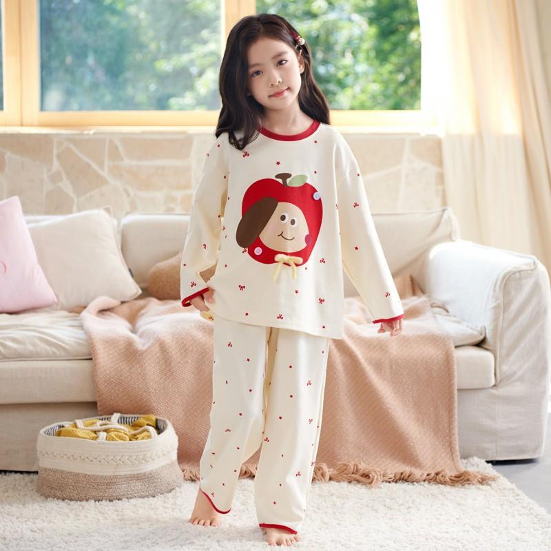 Girls Cotton Pajama Set Long Sleeve Cartoon Princess Sleepwear Ages 8 2026 Kids Home Outfit