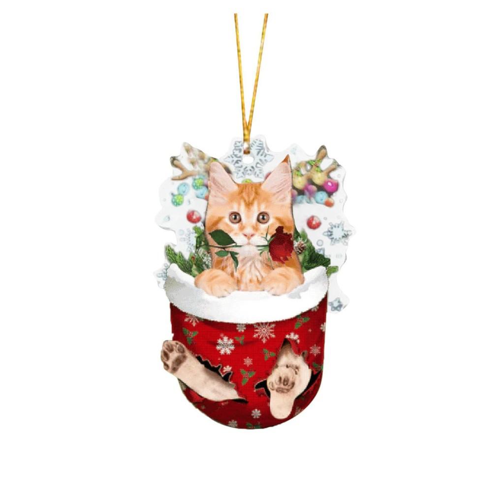 Whimsical Cat Christmas Socks Tree Hangings Brighten Up Your Decor Holiday