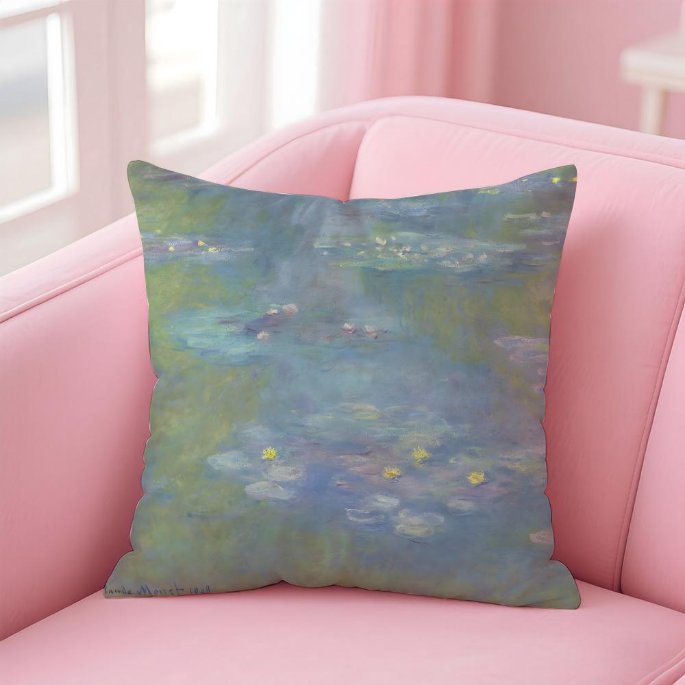 OscarClaude Monet Kissenbezug Leinen Kissenbezug Weiche Dekoration für Sofa Wohnzimmer