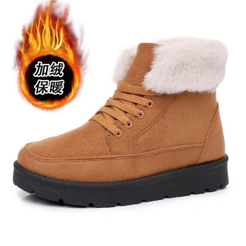 Snow boots, piled and thickened large cotton shoes, new thick-soled high-top Sangpo cotton boots in winter