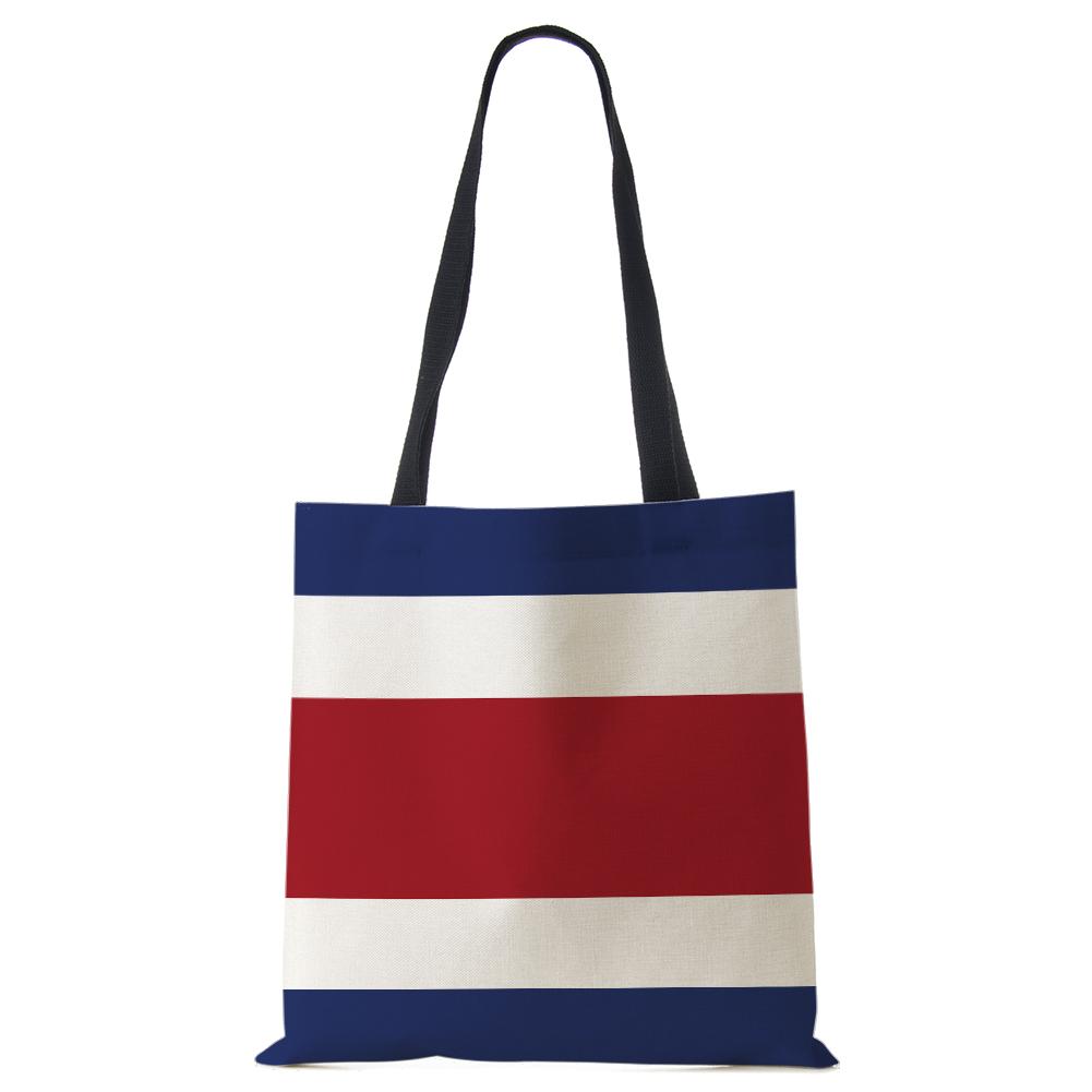 World Cup Flag Women Handbag Linen Totes Casual Traveling Beach Gift Bags CLE
