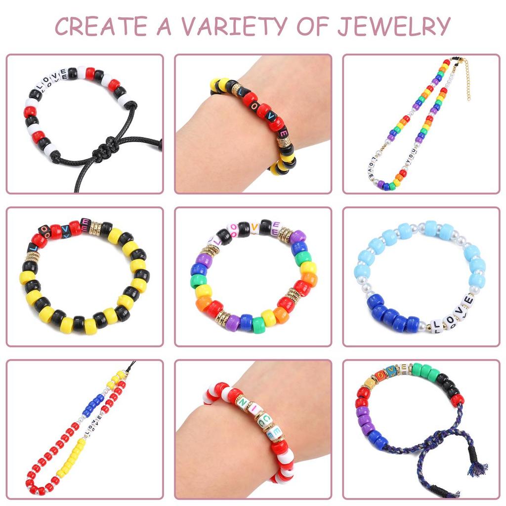 600Pcs Acrylic Beads For DIY Bracelet Necklace Jewelry Making Accessories