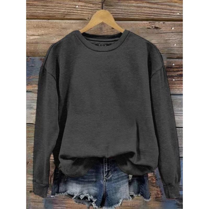 Womens Long Sleeve Crewneck Sweatshirt Graphic Print Casual Streetwear Top