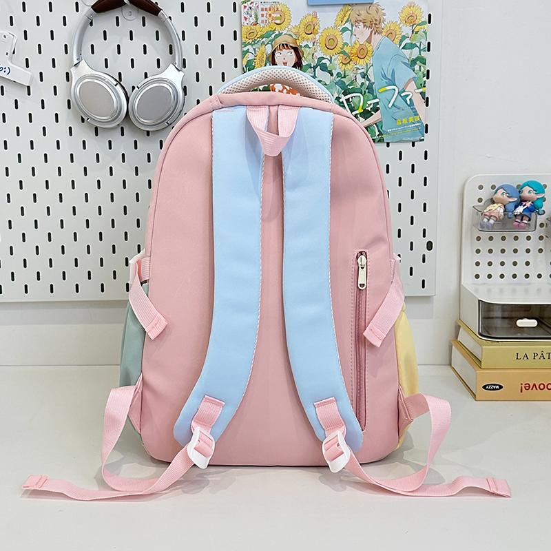 Contrast Color Women's Backpack Large Capacity Student Schoolbag