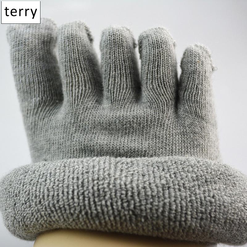 5 Perechi/Lot Iarnă Gros Cald Terry Șosete Cinci Degete Pentru Bărbat Băiat Bumbac Șosete Deget Solid Anti-Bacterian, Respirabil