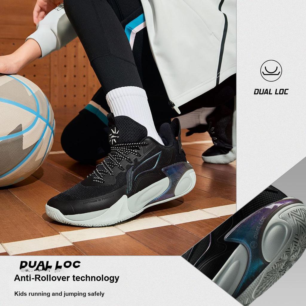 Li Ning Bambini Wind Shadow 2.0 Stabili Leggeri Sport Antiscivolo Ammortizzanti Durevoli Traspiranti Scarpe da Basket Basse YKBU072-9
