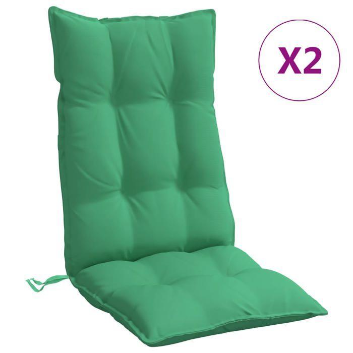 VidaXL Set of 2 High Back Chair Cushions, Waterproof Seat Pad, Non-slip Outdoor Cushion Garden 377617