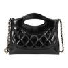 Chanel 31 Bag 24s Gold Buckle Diamond Pattern Leather Handbag Women'S Black
