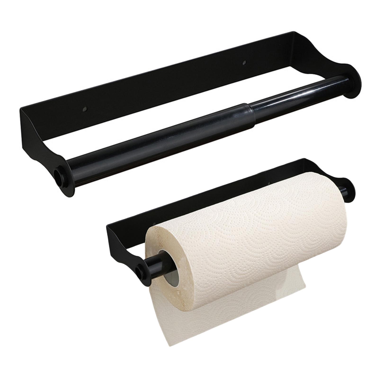 

No Drill Wall Mounted Toilet Paper Holders Stainless Steel Square Bathroom Kitchen Tissue Roll Stand Black Bathroom Organizer