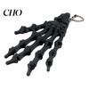 Movable Joint Pendant Skeleton Hand Keychain, with Hanging Chain 3D Printed Ornament, Unique Design Skull Palm Stress Relief Toy for Halloween