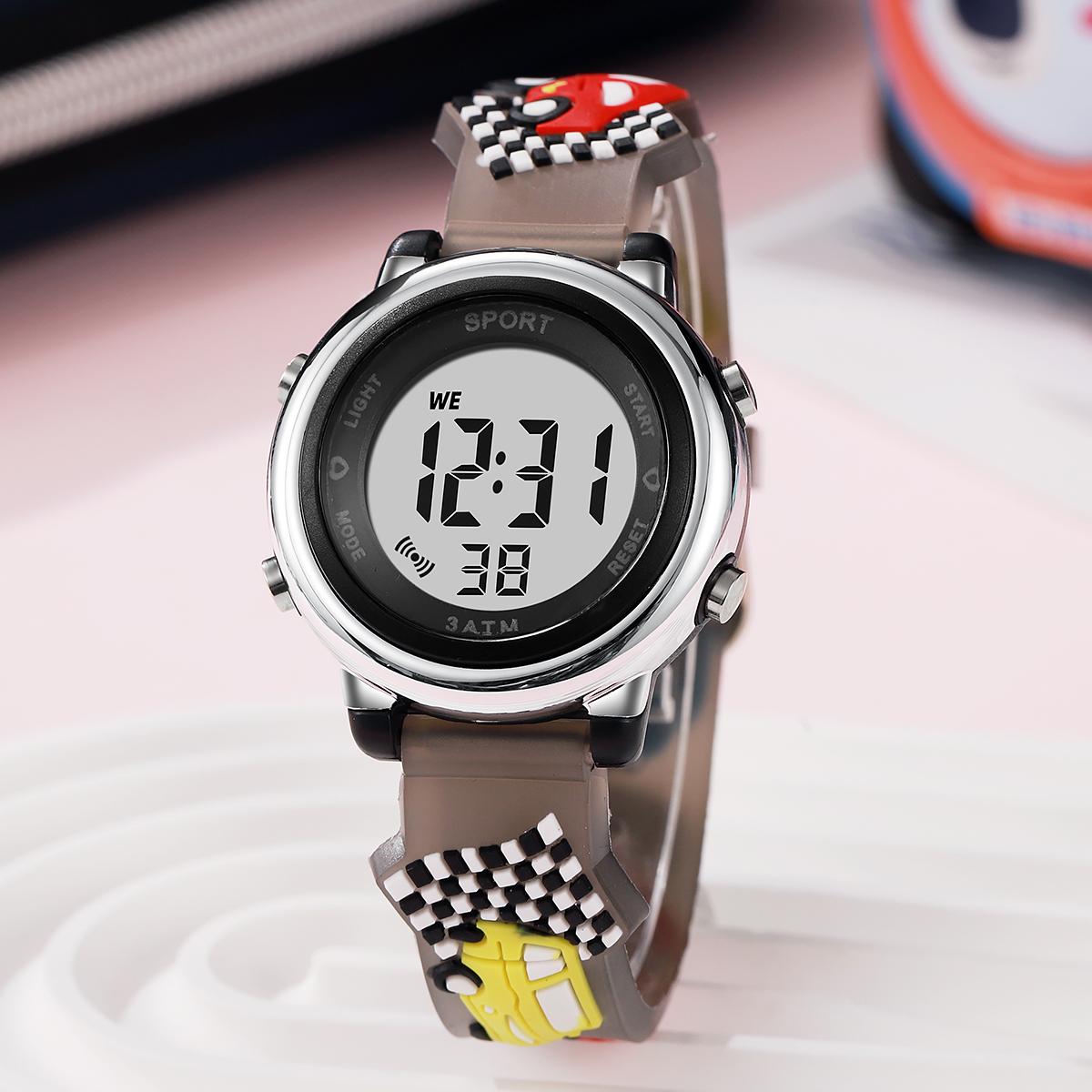 

Cartoon fashion car pattern electronic watch, suitable for Christmas, Halloween holiday gift чорний