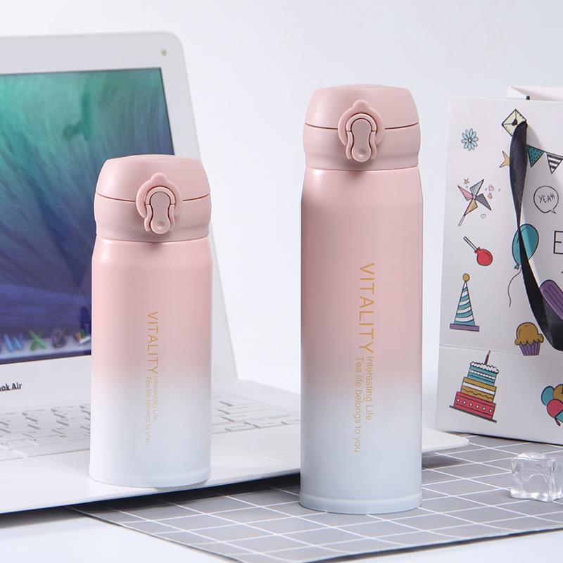 Multi-purpose Portable Thermos Cup 450ml Vacuum Flasks Portable Stainless Steel Thermos Cup Water Bottle Travel Tea Mug Office Thermos Cup