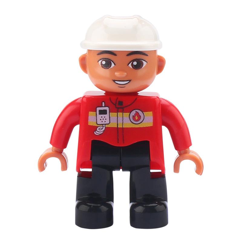 Big Building Blocks Boy Girls Family Policemen Figures Doll Compatible Duplos Children Kids Self Locking Bricks Assemble Toys