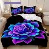 Rose Pattern Bedding Quilt Set Quilt Cover Pillowcase Home Decoration Birthday Gift (1 * Duvet Cover + 2 * Pillowcase, Without Core)
