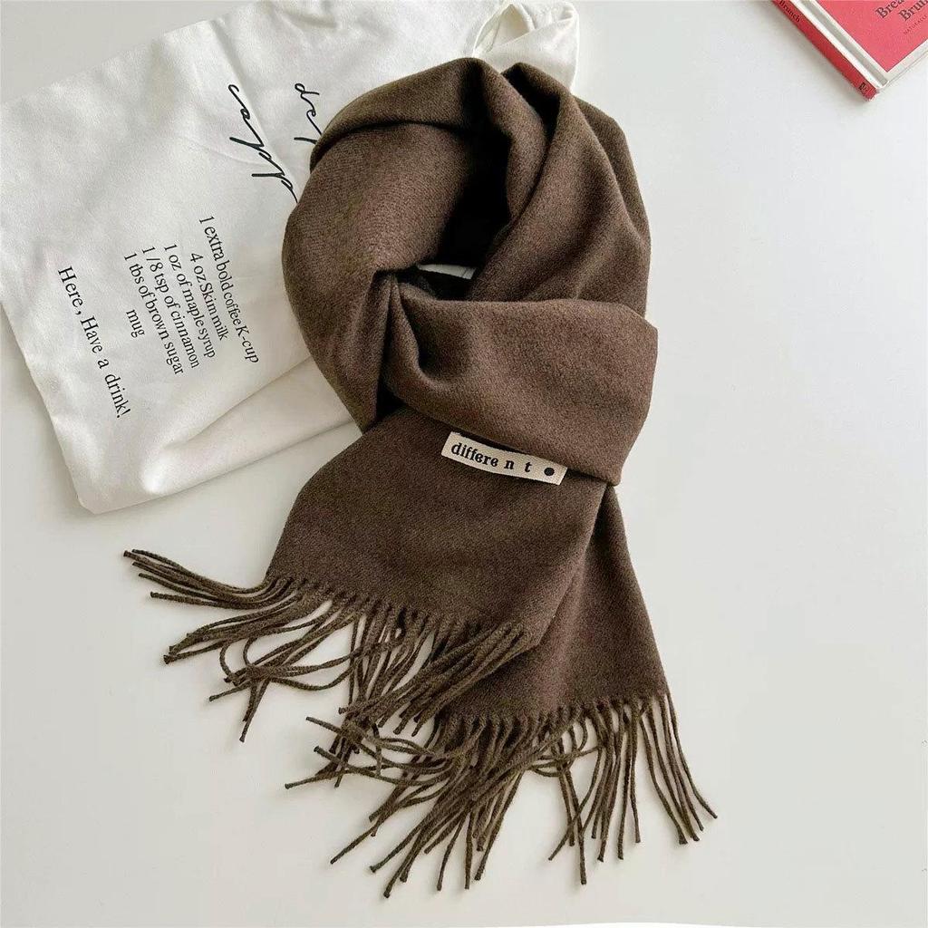 Unisex Ciepły Długi Szalik: Wszechstronny szal w jednolitym kolorze na jesień i zimę