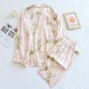 SpringSummer New Women Pajama Set Gongsatin Cotton Fabric Silk Viscose Fiber Silk Smooth High End Home Fur Two Piece Set