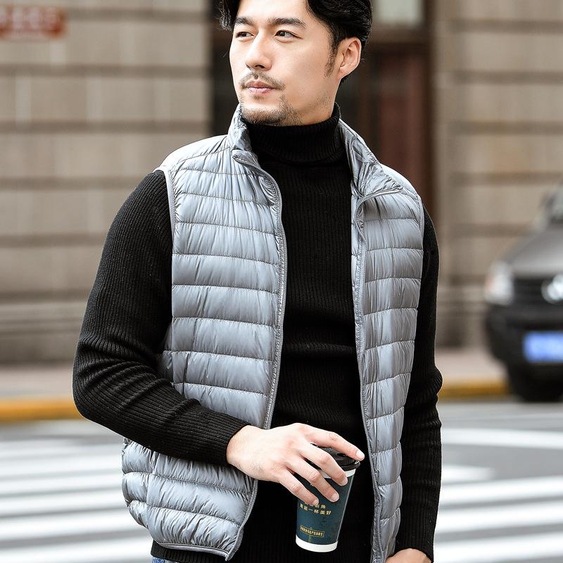 2023 Men's Stand-Up Collar Vest: Autumn & Winter Lightweight Waistcoat, Youth Large Size