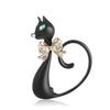 Blucome Cute Animal Black Cat ფორმის სპილენძის გულსაბნევები სამკაულები ბავშვის პერანგის საყელო აქსესუარები