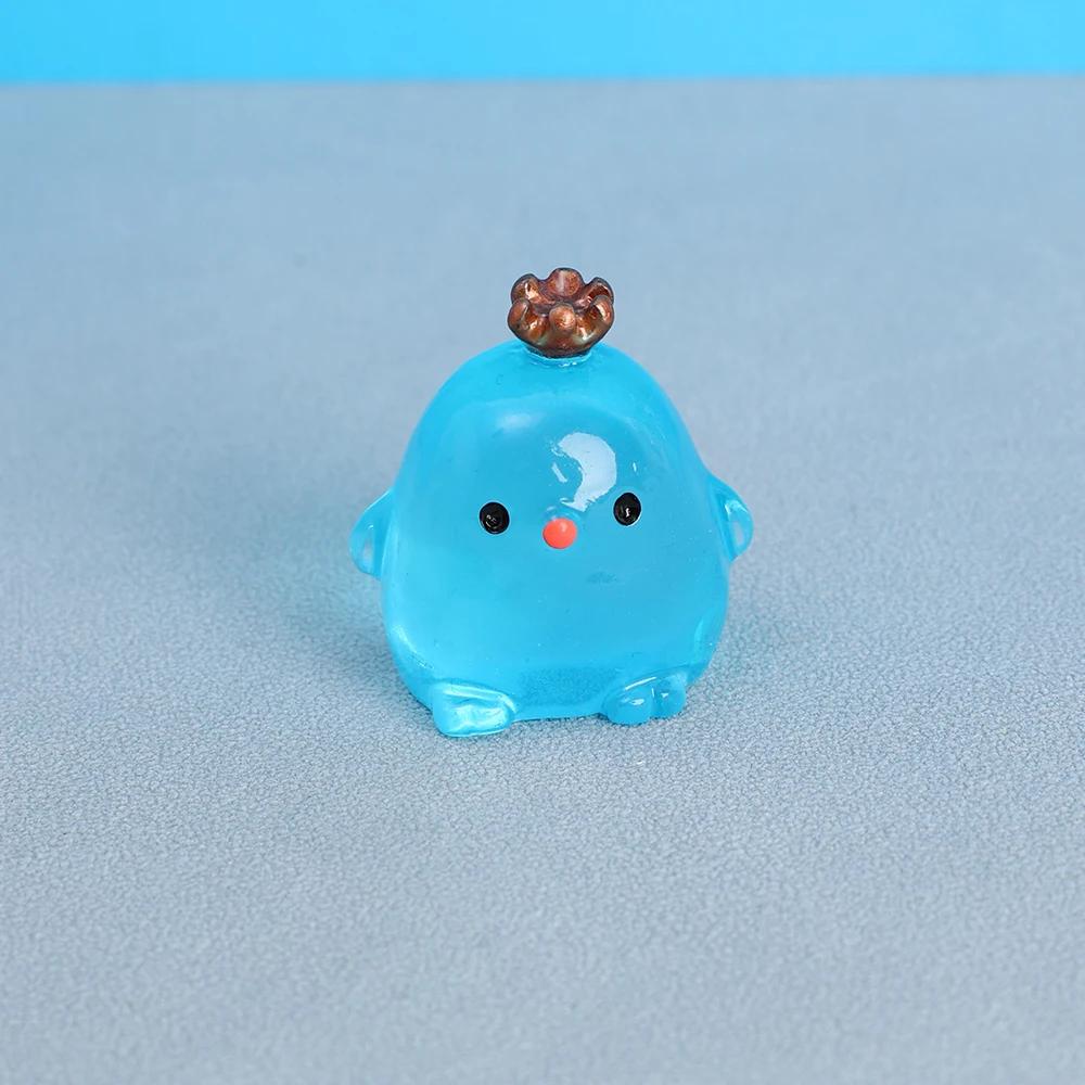 Mini Car Luminous Chicken Ornaments Cartoon Noctilucent Chicken Resin Doll Car Pendant Cute Car Interior Decoration Accessories