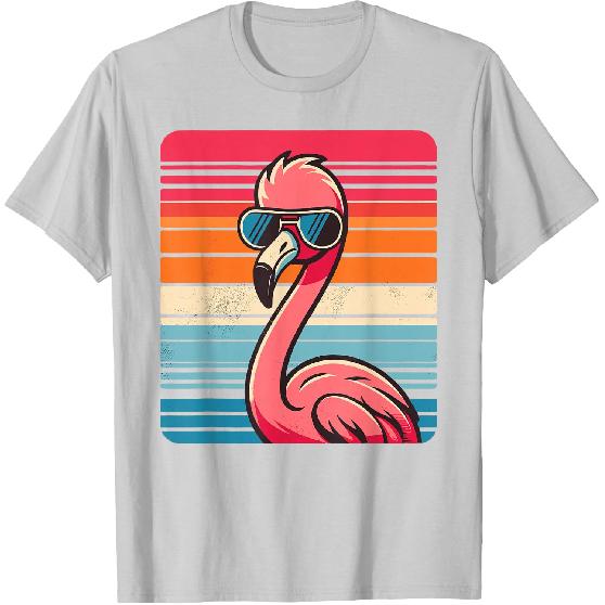 Cool Retro Flamingo in Sunglasses 70s 80s 90s Funny Flamingo T-Shirt