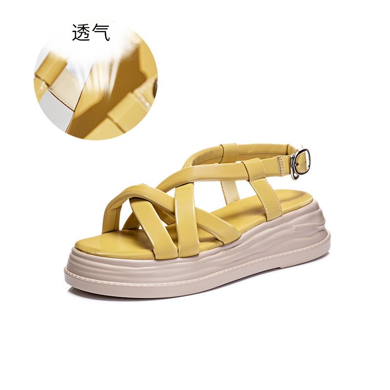 Dissolved bottom sandals women's 2025 summer new comfortable fashion women's shoes small fragrant style buckle versatile platform casual shoes