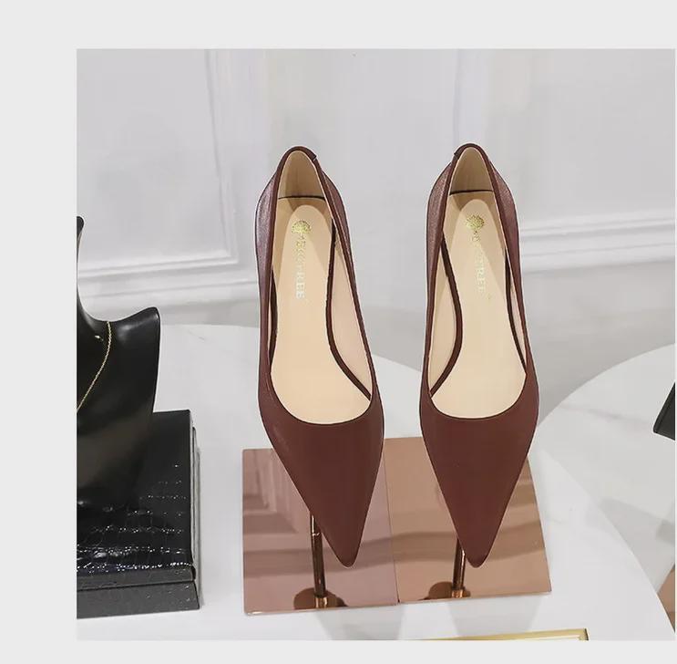 European & American Style Mid-Heel Stiletto Pumps - Sexy, Elegant, Pointed Toe, Shallow Mouth, Spring Fashion for Women