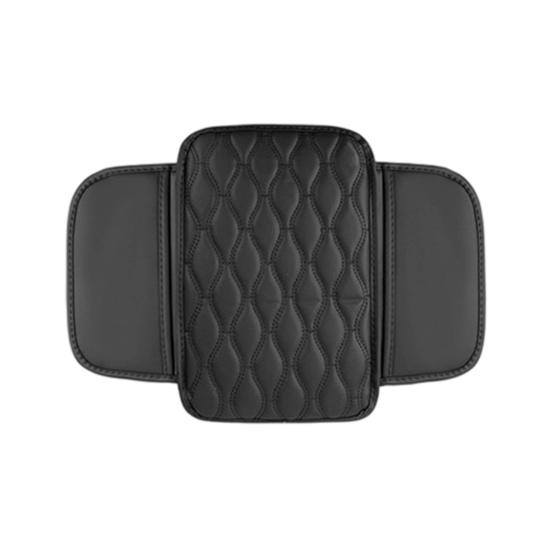 Car Armrest Cushion Center Console Protector Pad with Storage Pocket Faux Leather Heightening Armrest Pillow for Most Cars