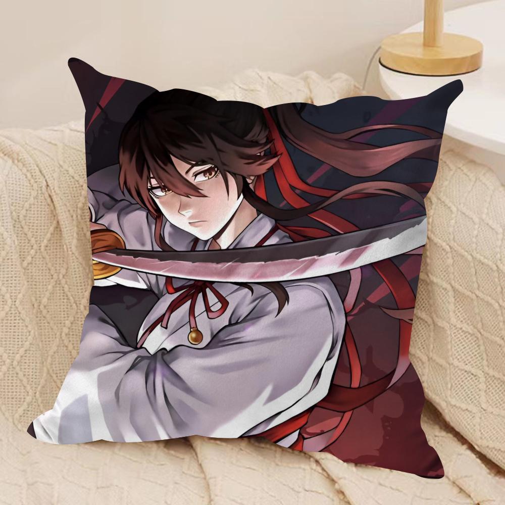 Hell's Paradise J-Jigokuraku Cushion Cover Soft Plush Fabric Double-Sided Printed Sofa Cushion Cover for All Seasons Home Decor