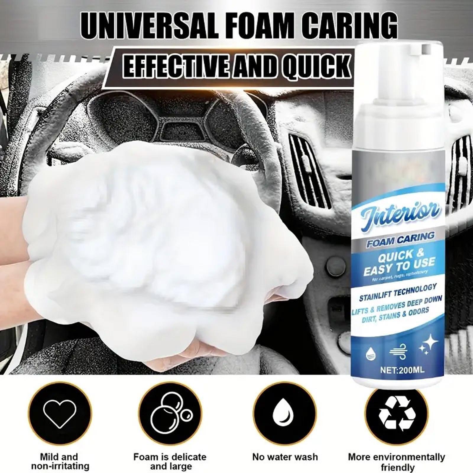 

Multi-Purpose Car Foaming Cleaner Dashboard Steering Wheel Seat Gear Cleaner Interior Detail Spray,200ml, One Size