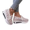 Women's Lace Mesh Platform Slip On Casual High Heel Shoes with Wedge Sole Lightweight Breathable Design Comfortable Fit