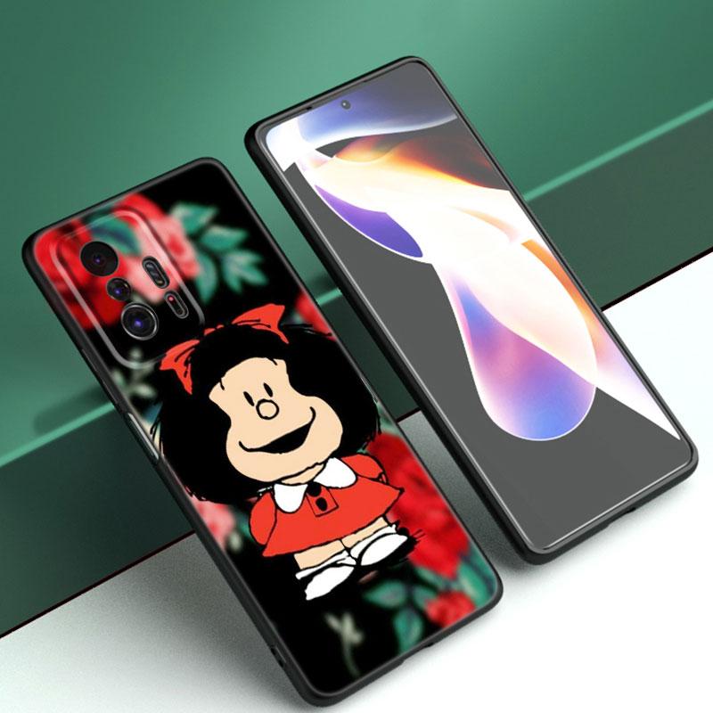 

Милый чехол Mafalda для телефона Xiaomi Mi A2 8 9 SE Note 10 10T 11 12 Lite 9T 11T 12S 12T Pro A3 6X 12X Мягкий черный чехол TPU Xiaomi 12T Pro 5G