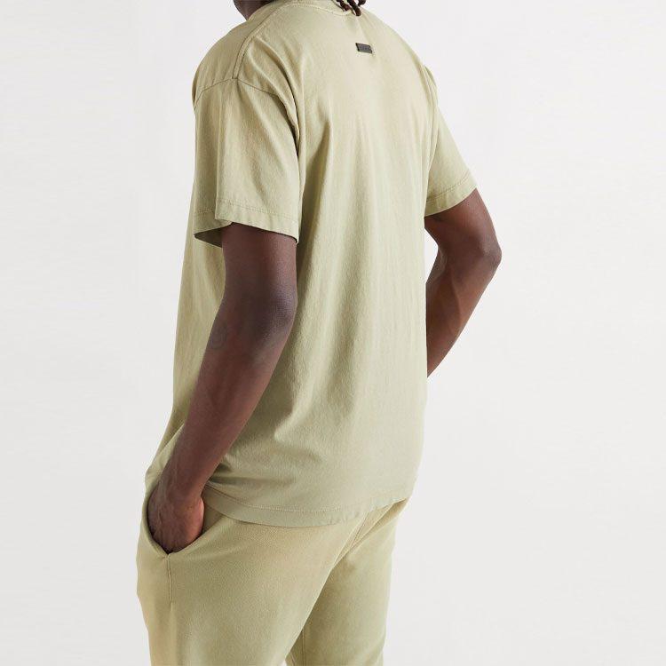 Fear of God T Shirts Unisex Green Crew Neck Moderate Straight Fit FOG-SS21-685