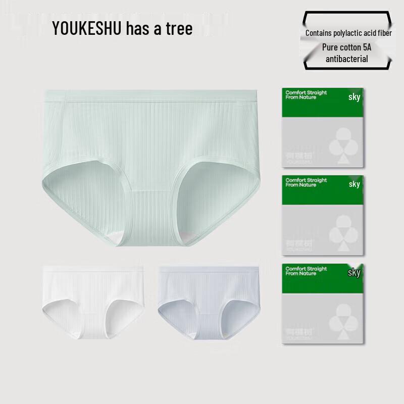 

Youkeshu Women s 5A Anti-bacterial Cotton Silk Crotch Briefs 3-Pack L
