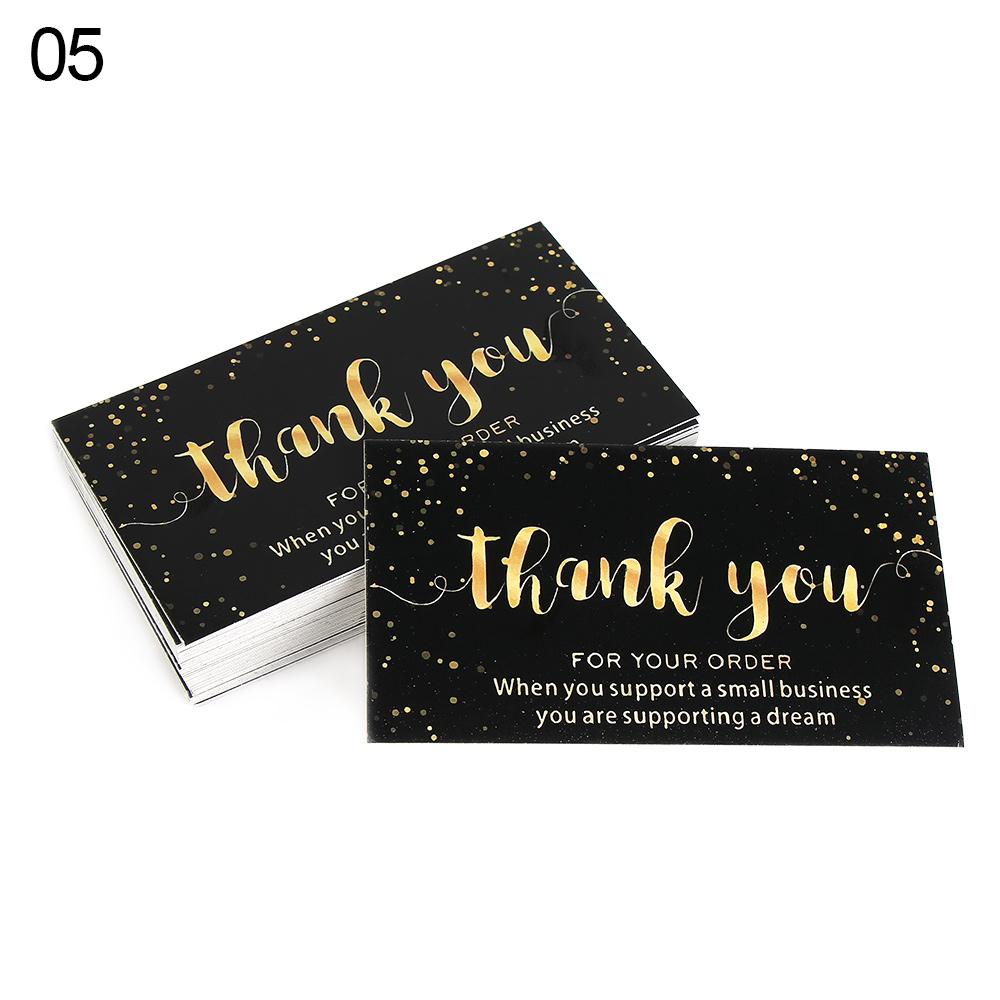 30/50PCS Black Gold Kraft Paper Cards Thank You For Your Order Card For Small Shop Gift Decoration Appreciate Card For Business