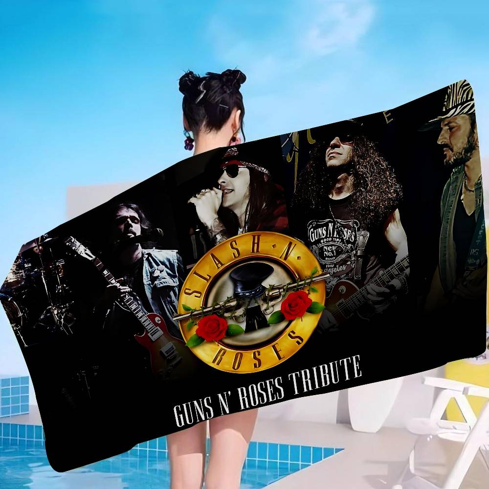 Rock Music Band G-Guns N Roses Microfiber Printed Beach Towel Mountain Climbing Yoga Beach Swimming Running Absorbent Soft Towel