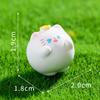 10Pcs Cartoon White Cat Animal Miniatures Resin Ornaments Fairy Garden Decoration Micro Landscape
