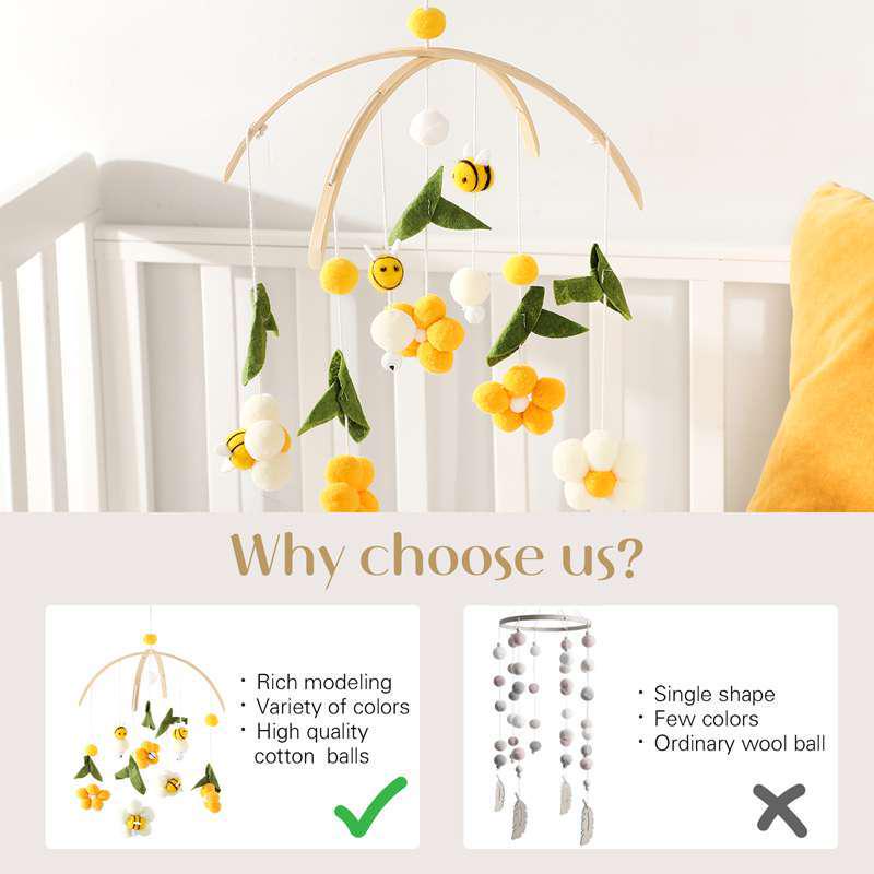 Rotating Crib Mobile: Newborn Baby Sleep Aid & Educational Rattle Toy