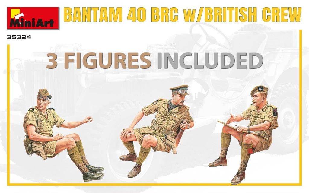 Miniart British Army Bantam 40RBC with 3 British Soldiers Special Edition Plastic Model MA35324 1/35