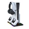 PS5 Slim/Pro Cooling Fan Stand Headphone Holder Disc/Digital Edition Console Cooling Stand USB Charging Dock