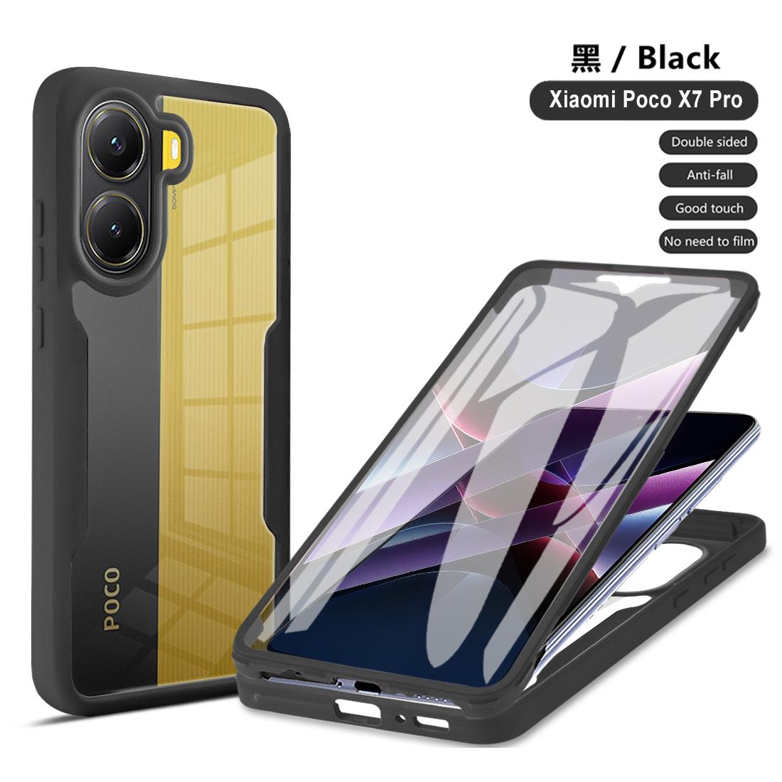 

Противоударный чехол с полной защитой корпуса для Xiaomi Poco X7 Pro 5G Защитная крышка Прозрачный Fundas Coque Capa Poco x7 pro чёрный